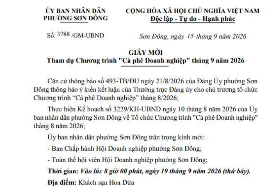 Ca Phe Doanh Nghiep Son Dong