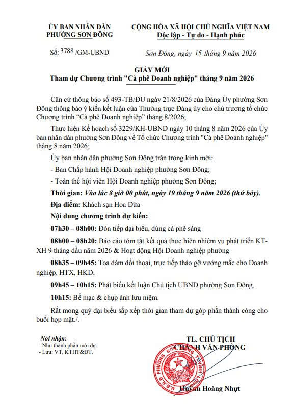 Cafe Doanh Nghiep Phuong Son Dong 19 6 2026